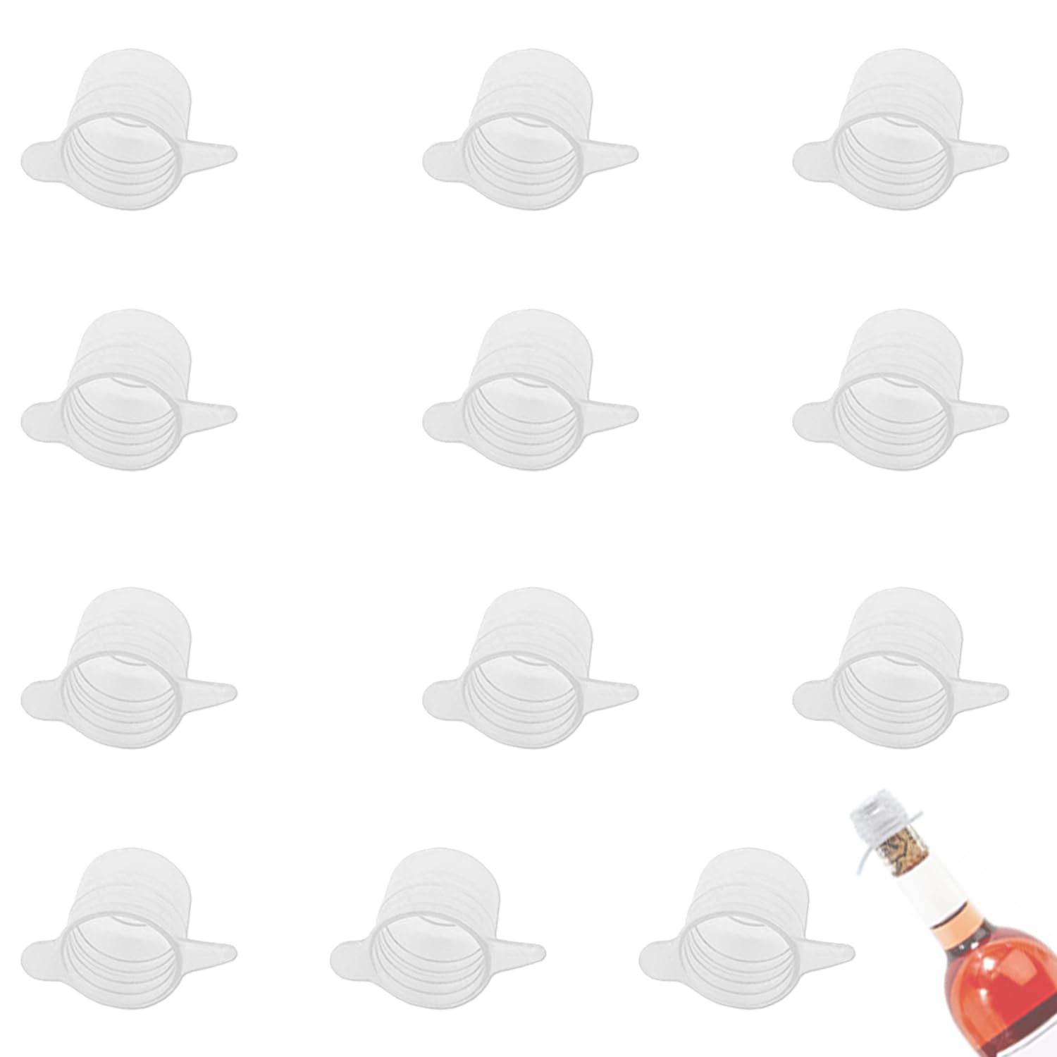 Renimove Eco-Friendly Adaptable Glass Bottle Stoppers Elastic Reusable BPA Free Dishwasher Washable Bottle Stoppers for Beer Wine Water Champagne Cava