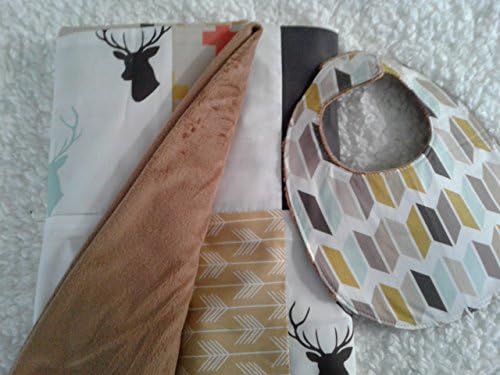 SHIPS TOMORROW Deer Baby Gift Set Blanket and Bib