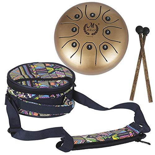 Tongue Drum Hang Drum Tank Drum D Major 8 Notes 5.5 Inches Stainless Steel Percussion with Padded Travel Bag - Thumbnail 2