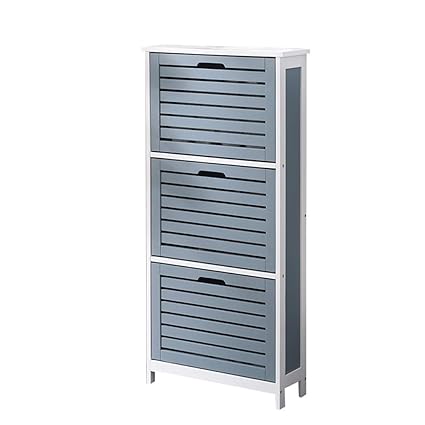 3 Layer Shoe Cabinet 18cm Slim Design Solid Wood Frame Material