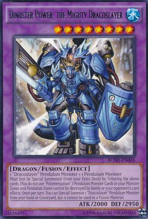 Amazon Com Yu Gi Oh Dinoster Power The Mighty Dracoslayer Bosh En046 Breakers Of Shadow Unlimited Edition Rare Toys Games