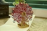 MADE4U Ferris Wheel The Kirigami Papercraft 3D Pop Up Card Anniversary Baby Birthday Easter Halloween Mother's Day New Home New Year's Thanksgiving Valentine's Day Wedding Christmas Card HK8006