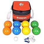 Harvil 90mm Bocce Ball Set. Includes 8 Poly-Resin Balls, 1 Pallino, 1 Nylon Zip-Up Carrying Case and Measuring Rope
