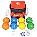 Harvil 90mm Bocce Ball Set. Includes 8 Poly-Resin Balls, 1 Pallino, 1 Nylon Zip-Up Carrying Case and Measuring Rope