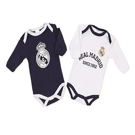 Pack Real Madrid 2 Bodys Blanco y Azul (6 Meses): Amazon.es ...