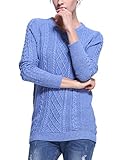 Roco Rose Women's Crew Neck Ribbed knitted Long Sleeve Tunic Sweater