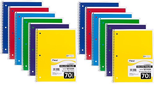 Mead-Spiral-Notebook-College-Ruled-1-Subject-70-Sheets-75-x-105-12-Pack-Assorted-Colors-0551212