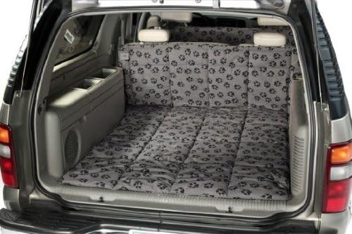 Canine Covers Custom Fit Cargo Area Liner for Select Nissan Xterra Models - Polycotton (Light Grey with Paws Print)