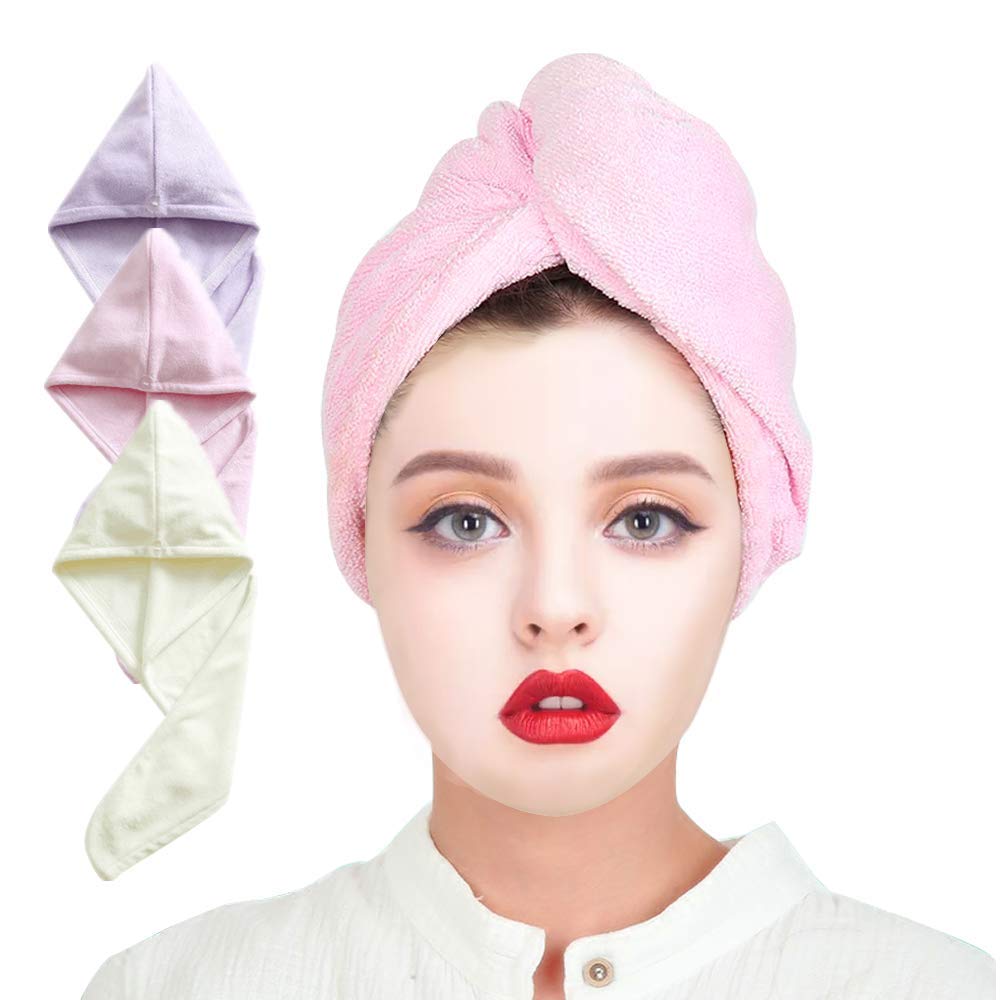 Microfiber Hair Towel - OKEER Super Absorbent Hair Drying Towel Large Anti-Frizz Turban Wraps for Women