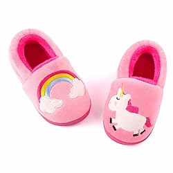 ESTAMICO Girls Plush Warm Slippers Cute Animal Kids