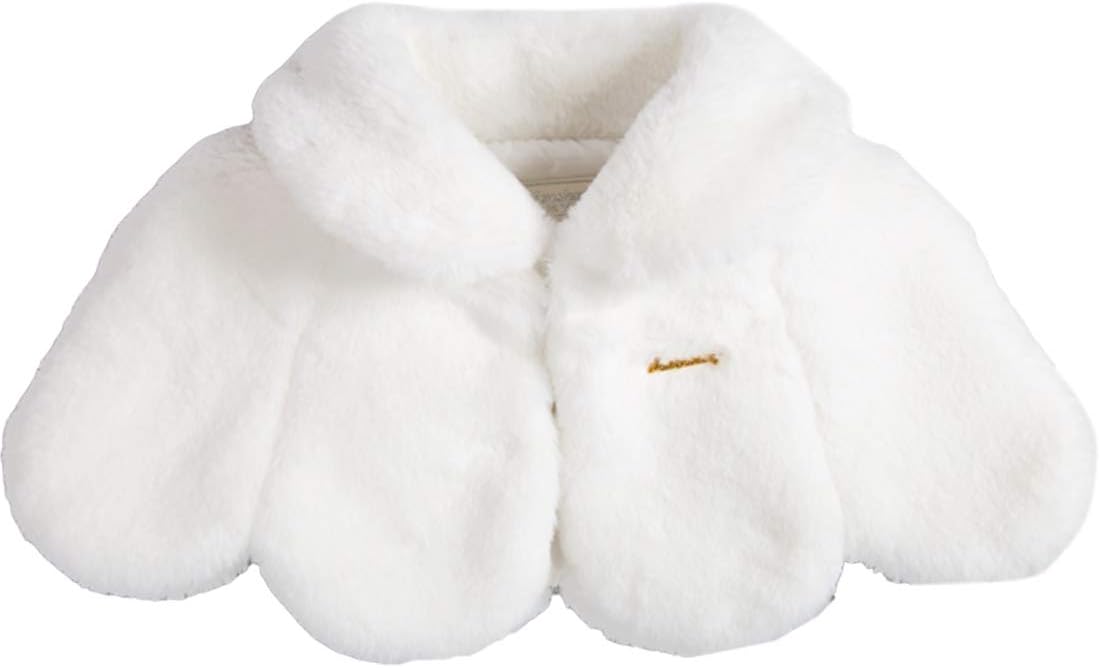 Girls White Bolero White Girls Princess Faux Fur Wraps Shrug