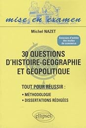30 questions d'histoire-géographie et géopolitique