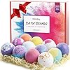 Homasy-Bath-Bombs-12-Packs-Bath-Bomb-Gift-Set-Fizzies-Body-Moisturize-Perfect-for-Bubble-Spa-Bath-Pure-Natural-Scents-Handmade-Day-Gift-for-Kids-Mom-Girlfriend-Friends-Family-Members Homasy Bath Bombs, 12 Packs Bath Bomb Gift Set, Fizzies Body Moisturize, Perfect for Bubble & Spa Bath, Pure Natural…