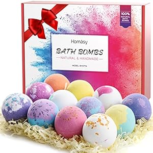 Homasy Bath Bombs, 12 Packs Bath Bomb Gift Set, Fizzies Body Moisturize, Perfect for Bubble & Spa Bath, Pure Natural…