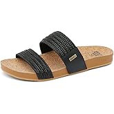 REEF Vista Braid II Women's Fashion Slide Sandal, Vegan Leather Strap, Ultra Soft Cushion Footbed