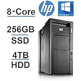8 CORE COMPUTER with 16 Hyperthreads -HP Z800 Workstation - 2 X Intel QUAD CORE Xeon up to 3.33GHz - New 256GB SSD + 4TB HDD - 96GB DDR3 - 4 Monitor Capable - USB 3.0 - REFURBISHED