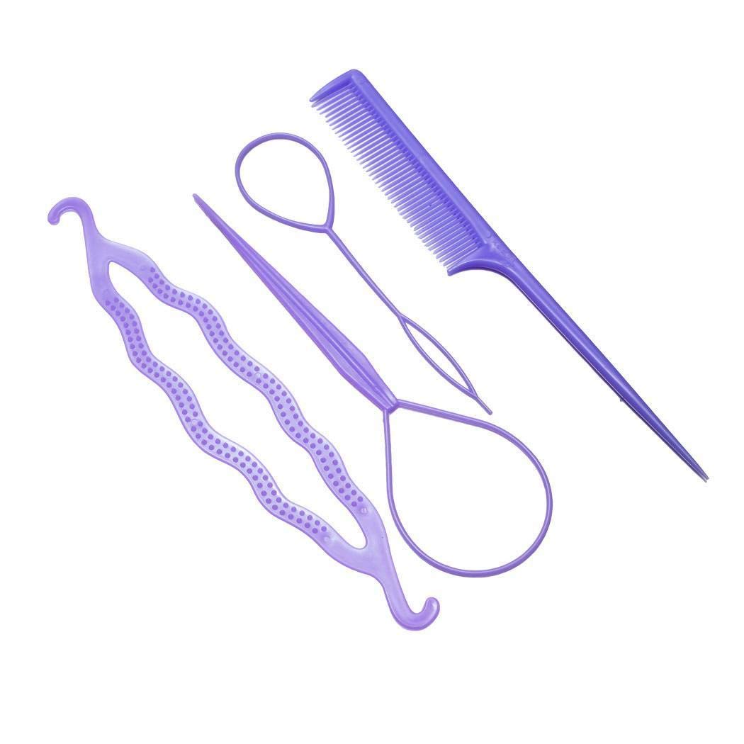 4PCS Hair Styling Set Clip Bun Maker Braid Hair Ponytail Tool Hair Accessory