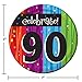 8-Count Round Paper Dessert Plates, Celebrate 90, Milestone Celebrations