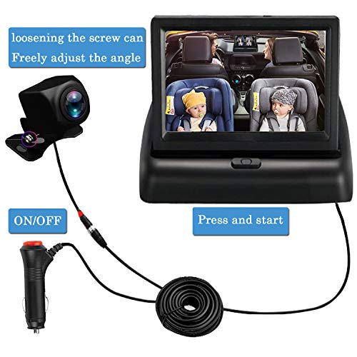 Itomoro Baby Car Mirror, View Infant in Rear Facing Seat with Wide Crystal Clear View,Night Vision,Camera Aimed at Baby-Easily to Observe The Baby's Every Move