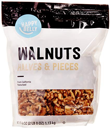 Amazon Brand - Happy Belly California Walnuts, Halves and Pieces, 40 Ounce