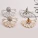 2 Pairs Lotus Flower Women Lovely Crystal Earrings Pearl Front and Back Ear Stud Jewelry