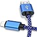 Creddeal Phone Charger Cable 4 Pack [3/6/6/10 FT] Nylon Braided Fast Charging & Syncing Cord Compatible Phone X/8/8 Plus/7 Plus/6 Plus/6s Plus/5/5s/Pad/Pod/se - Blue