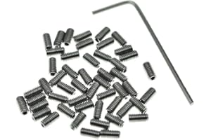 KAISH 50x US #4-40 x 1/4" Stainless Steel Guitar Bridge Saddle Height Adjustment Screws for Stratocaster/Telecaster