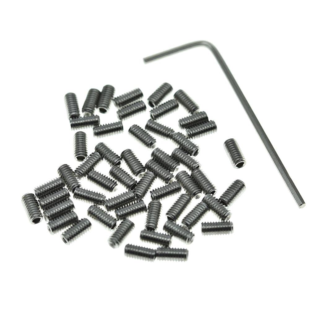 KAISH 50x US #4-40 x 1/4" Stainless Steel Guitar Bridge Saddle Height Adjustment Screws for Stratocaster/Telecaster