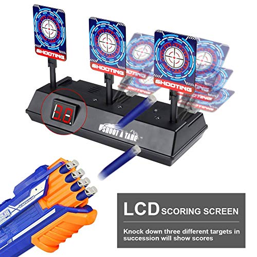 CPSYUB (2019 Updated Edition) Electric Digital Target for Nerf Guns Toys,Scoring Auto Reset Nerf Target for Shooting with Wonderful Light Sound Effect Nerf Guns for Boys Girls
