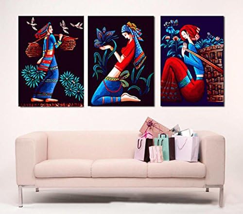 Paint by number digital oil painting Hand-painted oil painting triple pattern for sitting room (type 10)