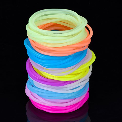 Hotop Multicolor Silicone Jelly Bracelets Luminous Hair Ties