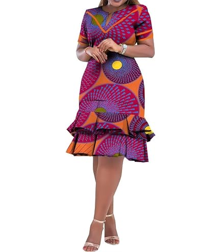 formal nigerian dresses African for Women High Waist Embroidery Elegant Traditional Midi Dress with Headscarf Black Small at Amazon Women's Clothing store Parent:FLXPLNCO Cutout Cape Sleeve Gown This outfit can be Color:Black&Gold