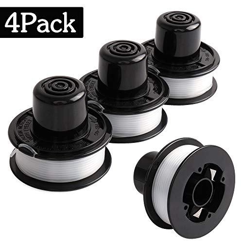 FutureWay String Trimmer Replacement Spool Line 0.065" ST4500 ST1000 GE600, Weed Eater String Autofeed Spool Line 20ft Compatible with Black Decker RS-136, Cordless Trimmer Edger Replacement (4 PCS)