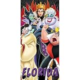 Villains Cruella Deville Maleficent Evil Queen Ursula Queen of Hearts Towel