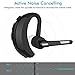 Bluetooth Headset, Wireless Earpiece Active Noise Canceling /w Mic for iPhone Android Cell Phones Driving by BlueFit - M6