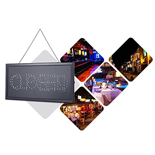Bluefringe LED Open Sign with 2 Flashing Modes,Open Closed Sign Advertisement Board Electric Display Sign Great For Cafe Beauty salon nail sushi bakery barber shop massage restaurant coffee bar office