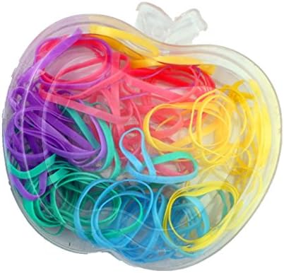 Elastic Hair Bands,Rubber Bands with Cute Apple Shape Box for Baby, Kids, Girls.