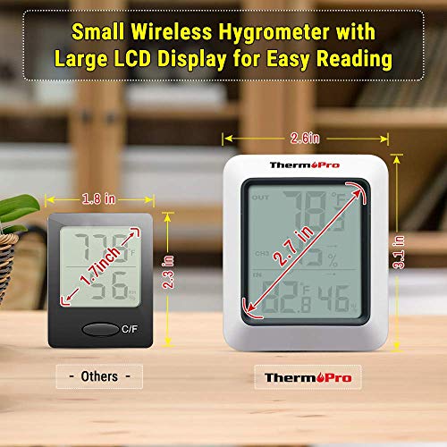 ThermoPro TP60 Digital Hygrometer Indoor Outdoor Thermometer Wireless