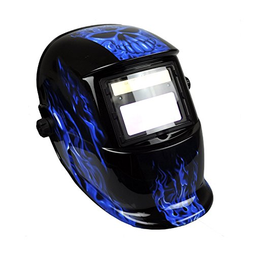 Instapark ADF Series GX-350S Solar Powered Auto Darkening Welding Helmet with Adjustable Shade Range #9 - #13 (Bluish Devil)