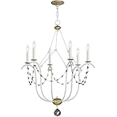 Maxim Formosa - 6 Light Chandelier-36.5 Inches Tall and 27 Inches Wide-Ecru/Venetian Gold Finish -Traditional Installation