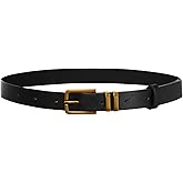 GRACE KARIN Women Leather Belt for Dresses Jeans Pants Waist Belt with Gold Buckle Medium PU Leather Belt
