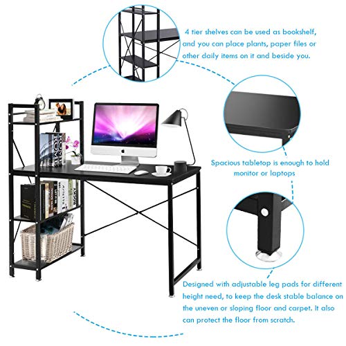 4 TANGKULA+Computer+Bookshelves+Multipurpose+Workstation