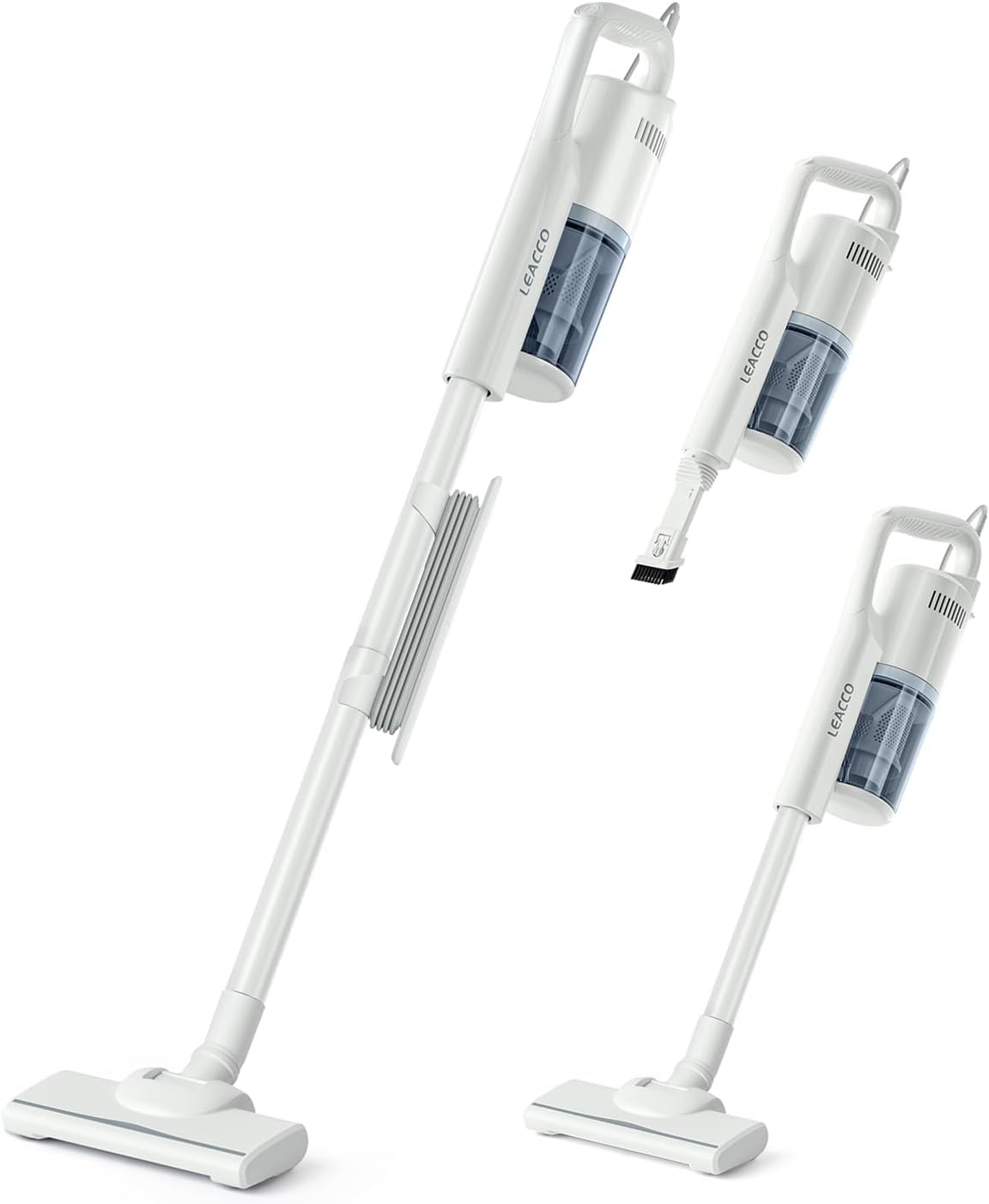 掃除機 コード式 30000Pa Leacco サイクロン 軽量 スティック掃除機 家庭用 遠心分離 5M電源コード HEPA多重濾過 コンパクト ハードフロア/カーペット/カーテンに適用 ホワイト S10商品画像