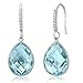 Gem Stone King 925 Sterling Silver Blue Topaz Dangle Earrings (18.00 Ct, Pear Shape 16X12MM)