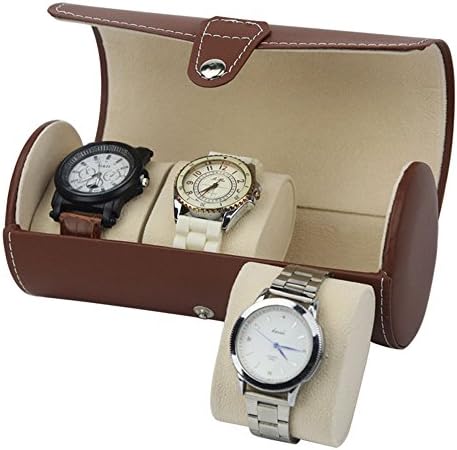 SweetyLady PU Leather Roll 3 Watch Organizer Portable Travel Pouch Watch Case Storage Box