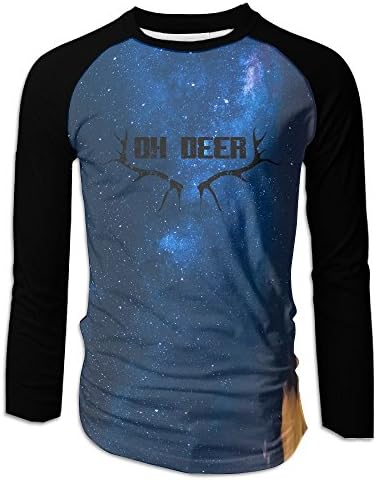 Lovesamshop Oh Deer Mens Custom Funny Long Sleeve T-Shirt Raglan Jersey Shirt