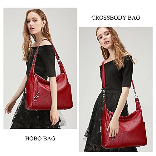 Over Earth Genuine Leather Hobo Purses and Handbags for Women Ladies