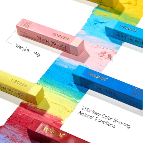 MEEDEN Pasteles al óleo suaves para artistas: 48 colores con 2 pasteles al óleo cuadrados blancos y 2 negros adicionales para artistas, adultos, crayones de pastel al óleo profesionales para mezclar