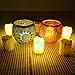 YJY Unique Black-Wick Flameless LED Tea Light Candles, Realistic Bright for Seasonal Festival Celebration, Electric Battery Fake Candle Birthday Pray Decor, 12 Pack(Simulation Yellow)