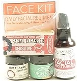 Organic Raw Face Kit - Daily Facial Regime - Sensitive - for Delicate, Dry, & Reactive Skin